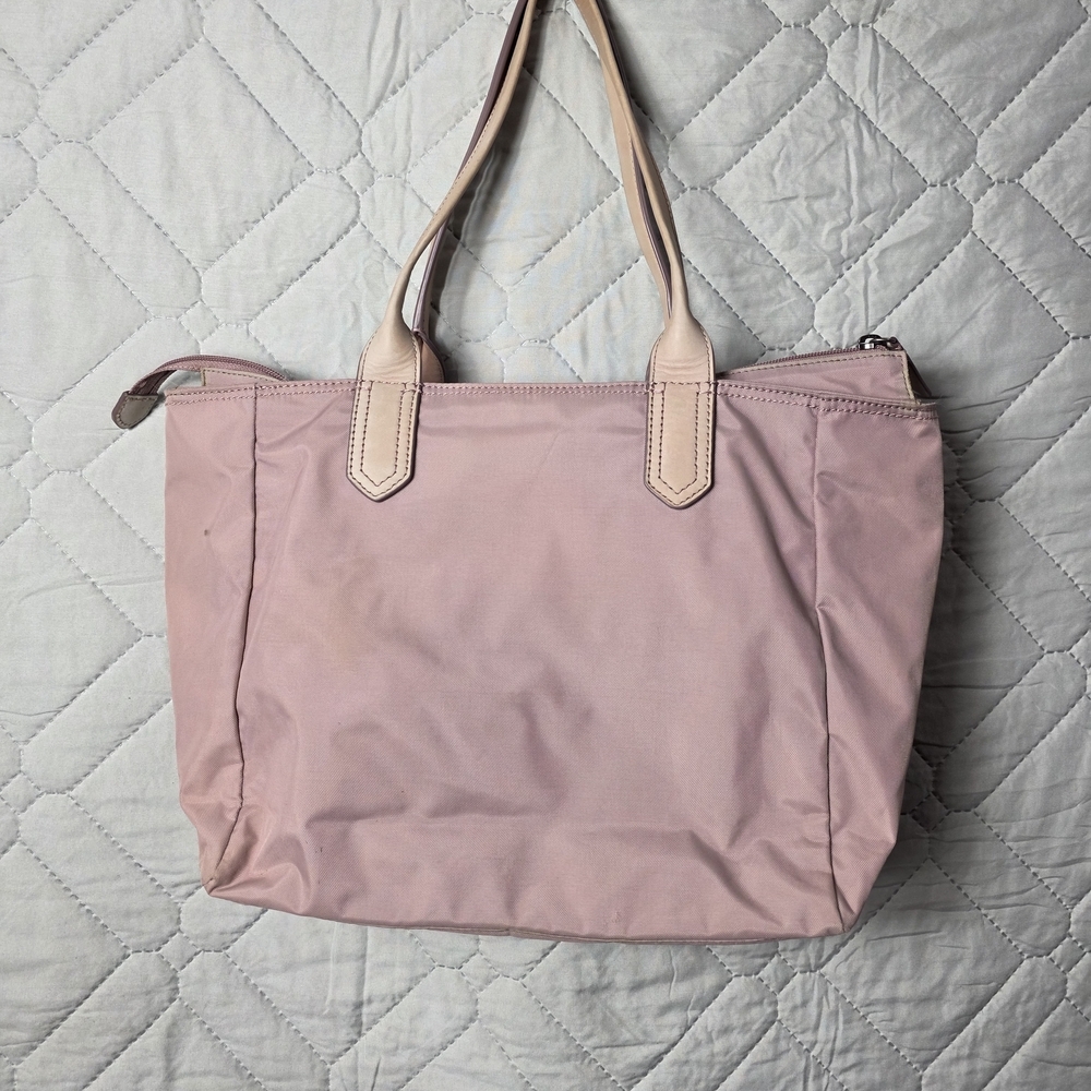 Frye Blush Pink Nylon Tote with Light Leather Handles - Picture 3 of 13